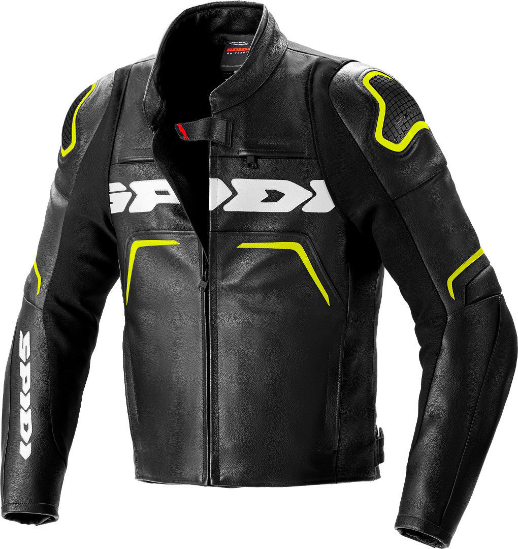 Spidi Evorider 2 Veste en cuir de moto Noir Jaune 50