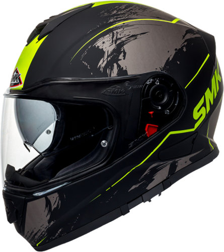 Smk Helmets Twister Wraith Helmet 0009 Zwart Geel smk helmets kopen in de aanbieding