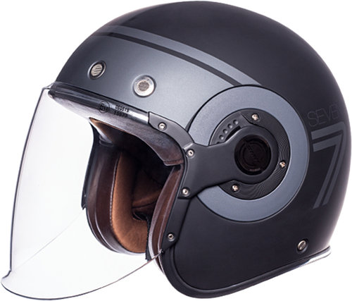 Smk Helmets Eldorado Seven Jet Helmet 0007 Zwart Grijs smk helmets kopen in de aanbieding