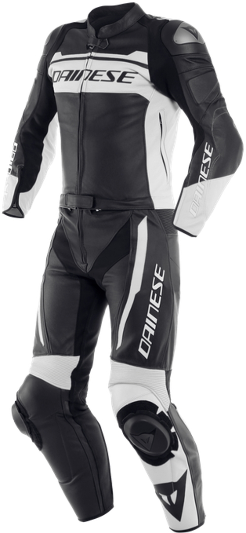 Dainese Mistel Costume en cuir de moto de deux pièces Noir Blanc 56