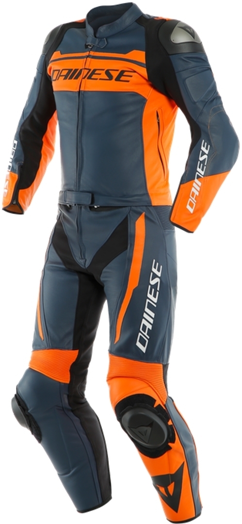 Dainese Mistel Costume en cuir de moto de deux pièces Bleu Orange 44