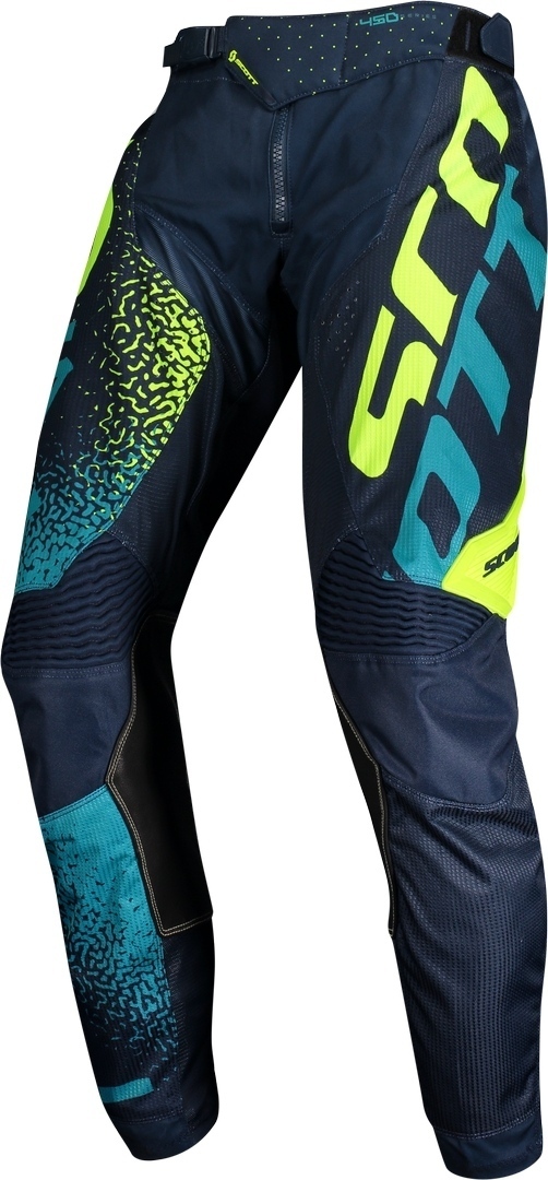 Scott 450 Noise Pantalon Motocross Bleu Jaune 30