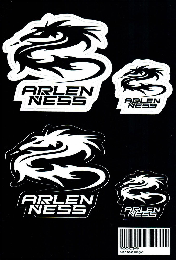 Image of Arlen Ness Dragon Ensemble d'autocollants Noir Blanc unique taille