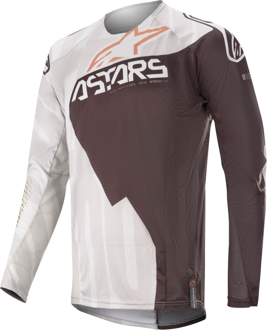 Alpinestars Techstar Factory Metal Maillot Motocross Noir Blanc Or 2XL