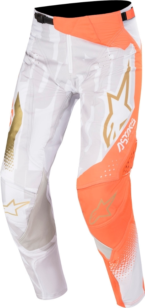 Alpinestars Techstar Factory Metal Pantalon Motocross Blanc Orange 30