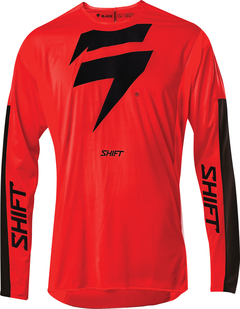 Image of Shift 3Lack Label Race 1 Maillot Motocross Noir Rouge L