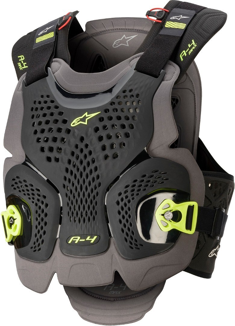 Image of Alpinestars A-4 Max Protecteur de coffre Noir Jaune M L
