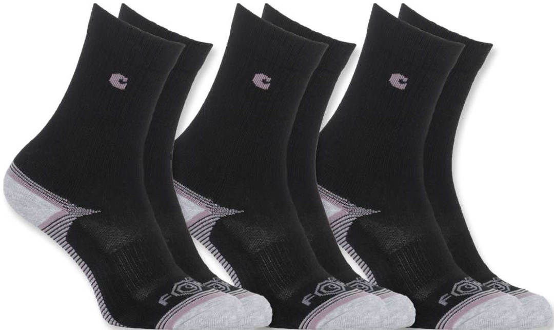 Carhartt Force Performance Chaussettes Dames (3-Pack) Noir M