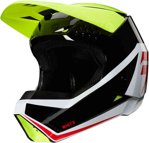 Shift Whit3 Label Race Graphic Casco de Motocross para niños Negro Blanco Amarillo M