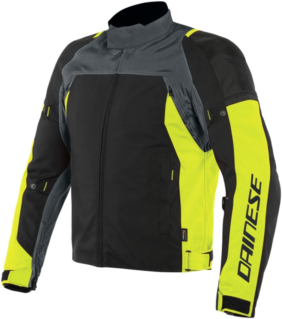 Dainese Speed Master D-Dry Veste textile de moto Noir Gris Jaune 62