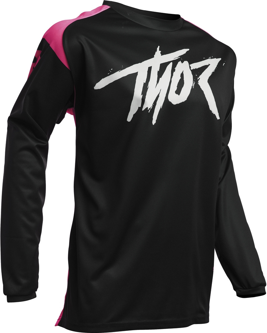 Thor Sector Link Maillot Motocross Jeunesse Noir Rose L