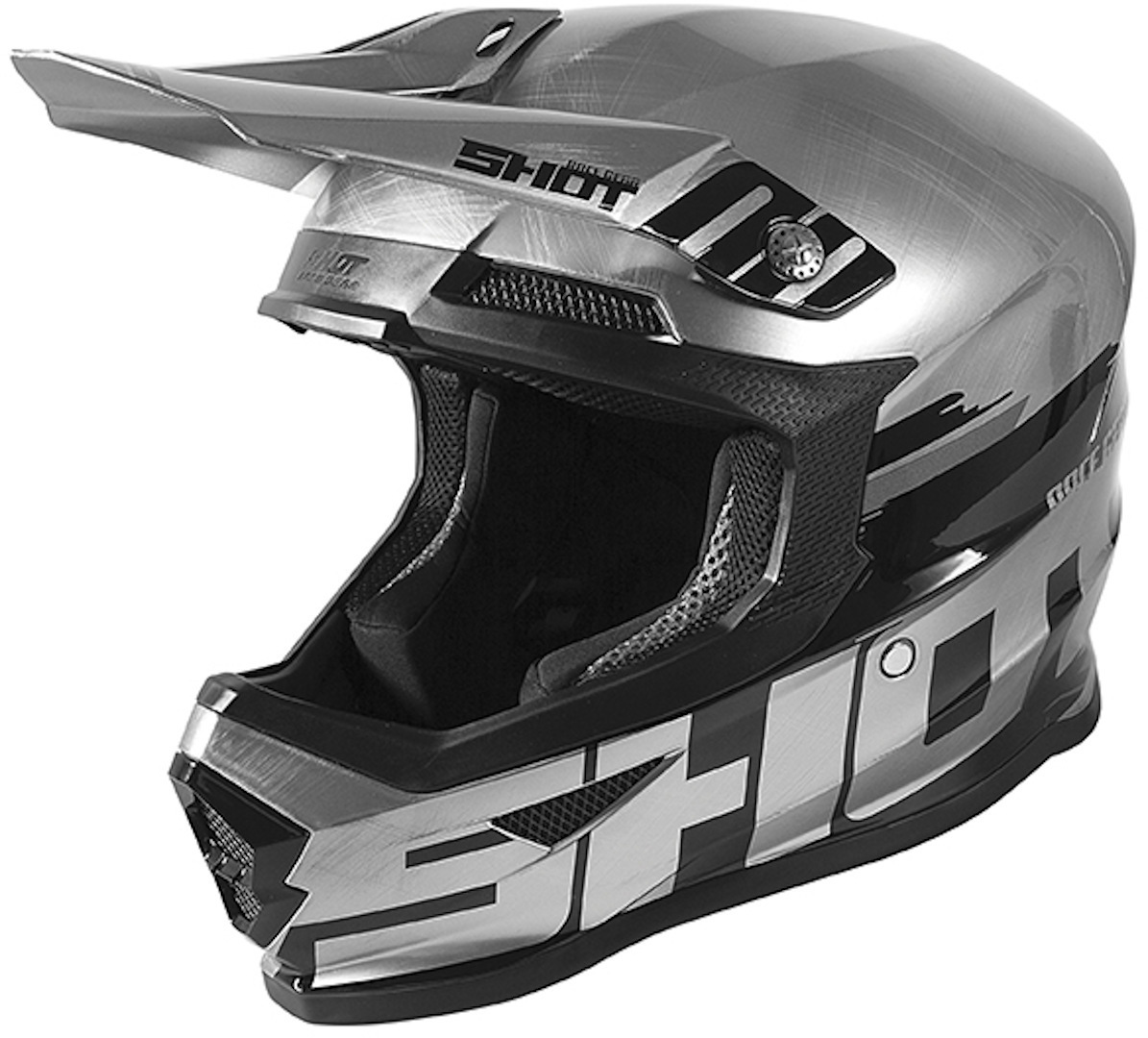 Image of Casque cross Shot LITE - SOLID CARBON - SILVER 2021