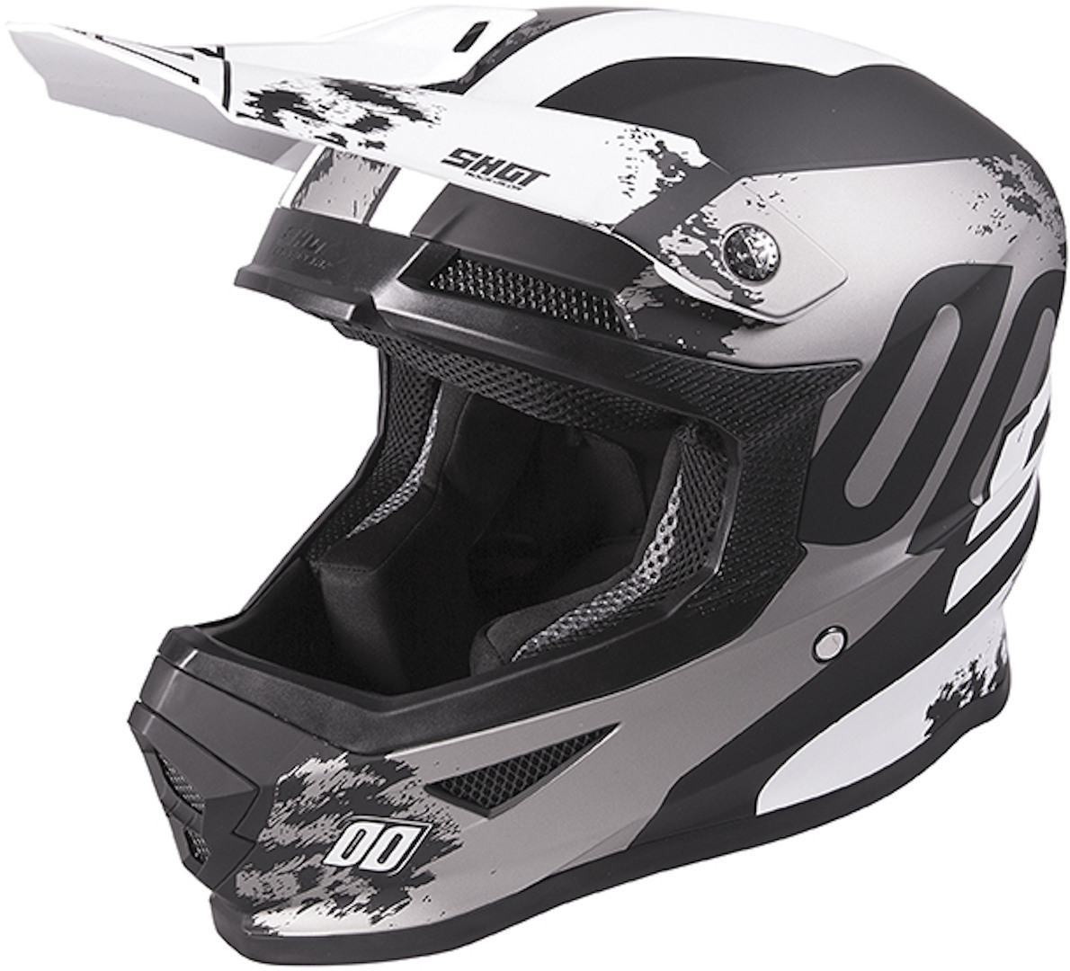 Shot Furious Shadow Casque Motocross Noir Blanc L