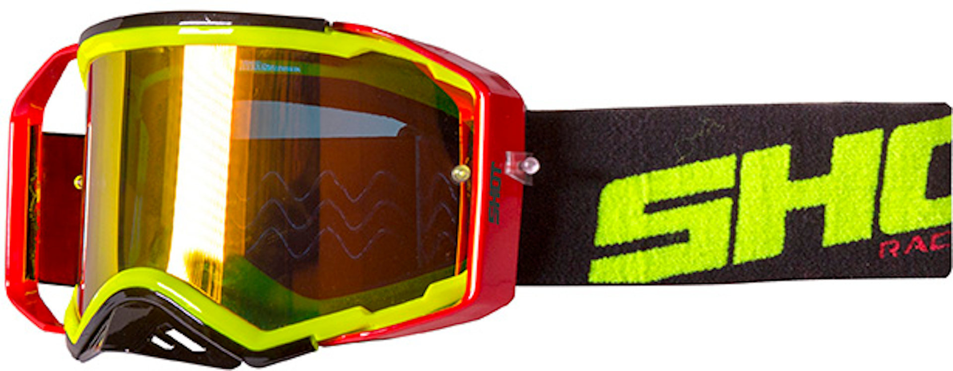 Shot Lite Lunettes Motocross tined Rouge Jaune unique taille
