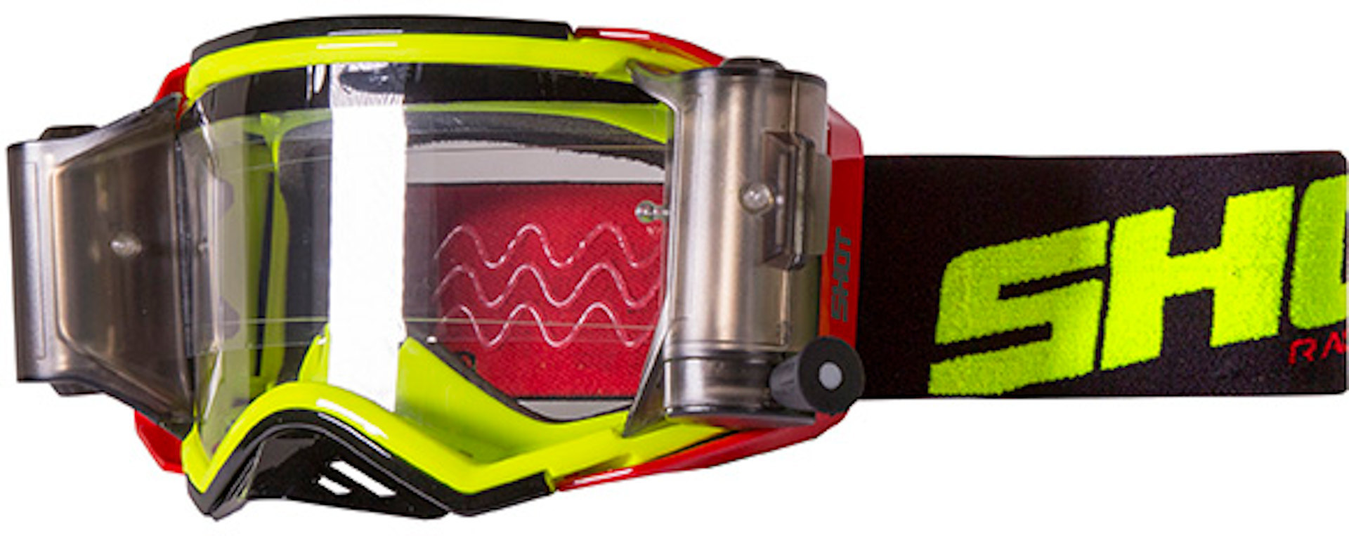 Shot Lite Roll Off Lunettes Motocross Rouge Jaune unique taille