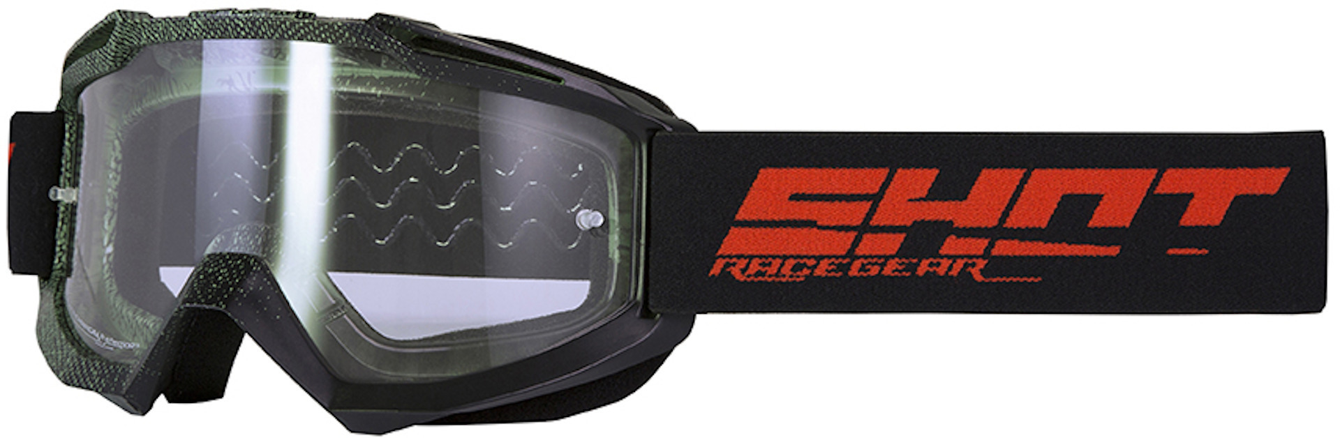 Shot Assault Elite Lunettes Motocross Noir Rouge Orange unique taille