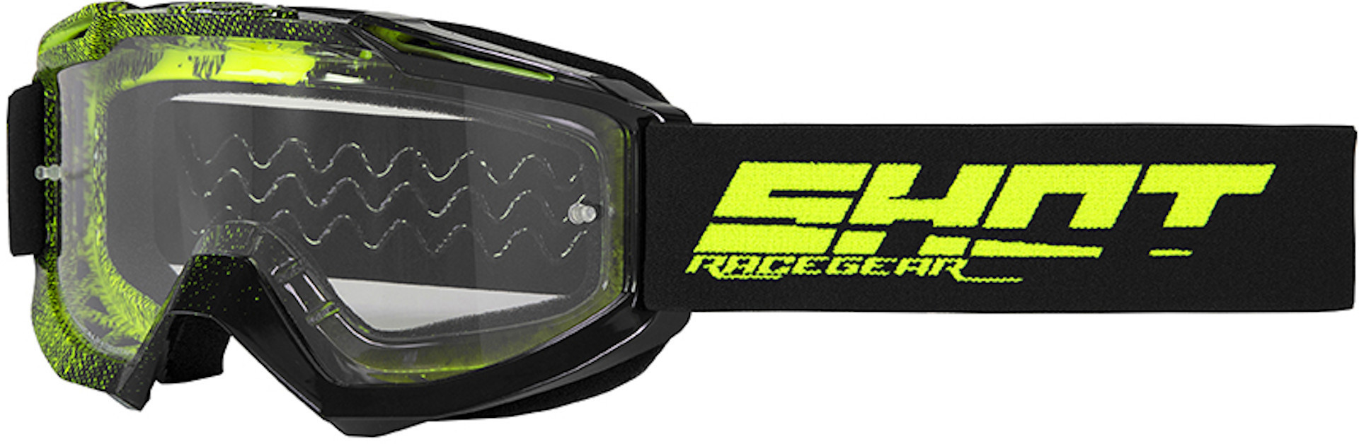 Shot Assault Elite Lunettes Motocross Noir Jaune unique taille