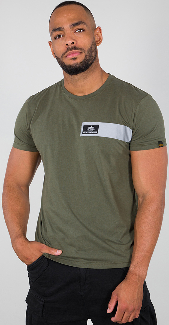 Alpha Industries Reflective Stripes T-Shirt Vert S