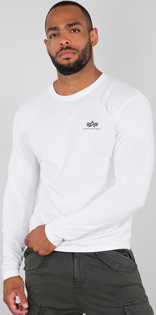 Alpha Industries Basic Small Logo Manches longues Blanc 3XL