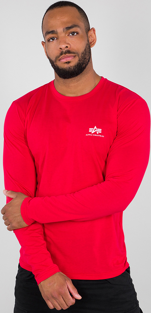 Alpha Industries Basic Small Logo Manches longues Rouge M