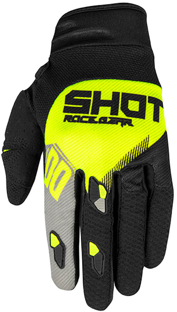 Shot Neon Contact Trust Gants Motocross Gris Jaune 2XL