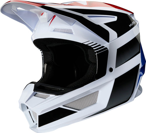 FOX V2 Hayl Casco de Motocross Negro Blanco Rojo 2XL