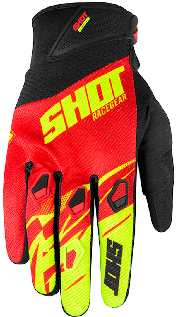 Shot Devo Ventury Gants Motocross Rouge Jaune 2XL