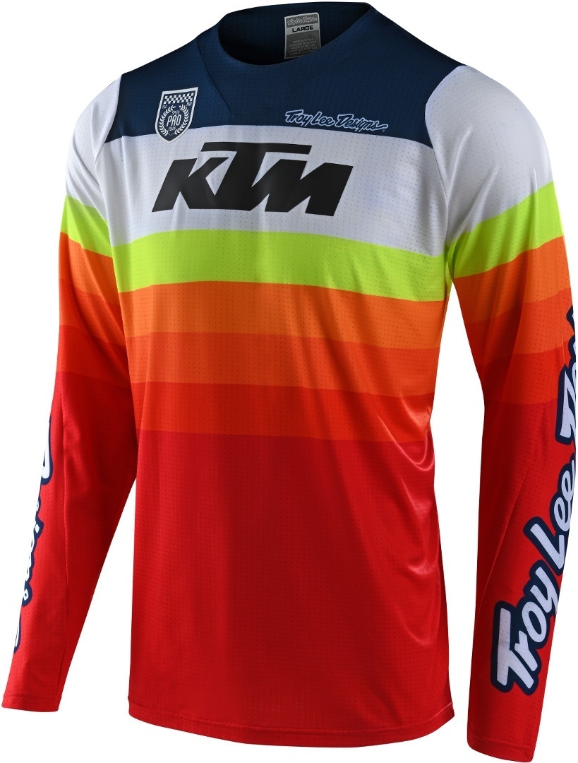Troy Lee Designs SE Pro KTM Mirage Maillot Motocross Blanc Rouge Bleu S