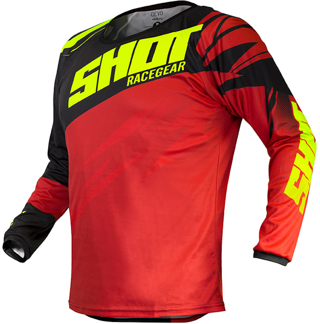 Shot Devo Ventury Maillot Motocross enfants Noir Rouge L