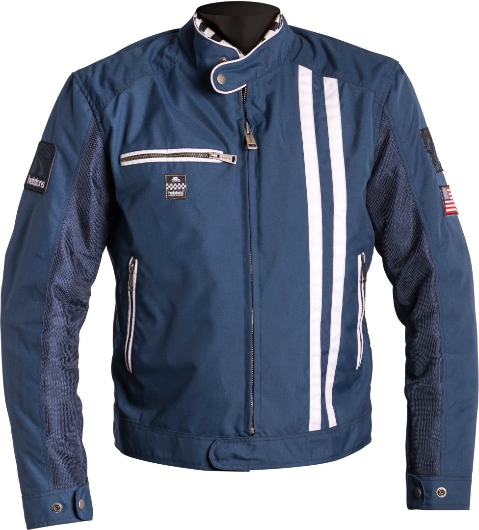 Helstons Shelby Veste textile de moto Blanc Bleu 3XL