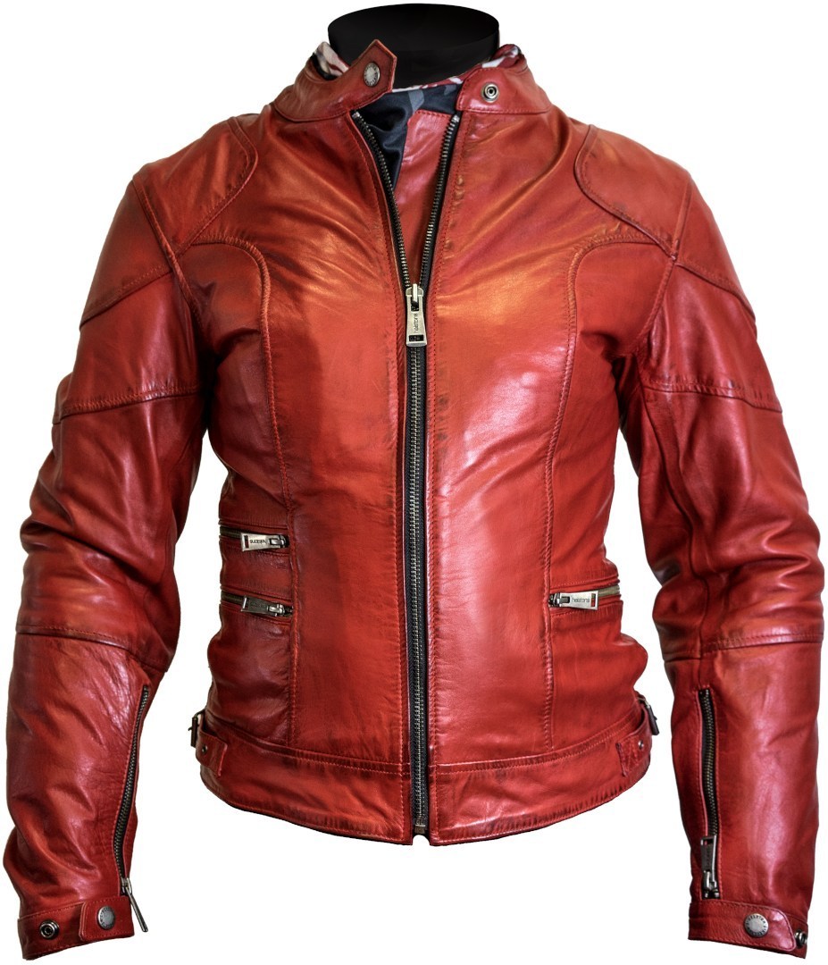 Helstons Pat Veste en cuir de moto de dames Rouge L