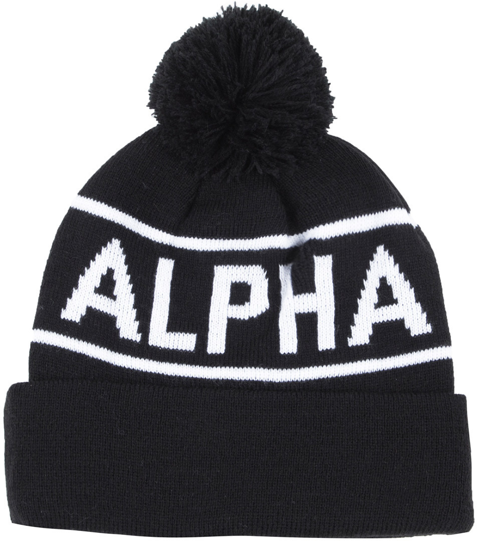 Alpha Industries Block Bobble Beanie Noir unique taille