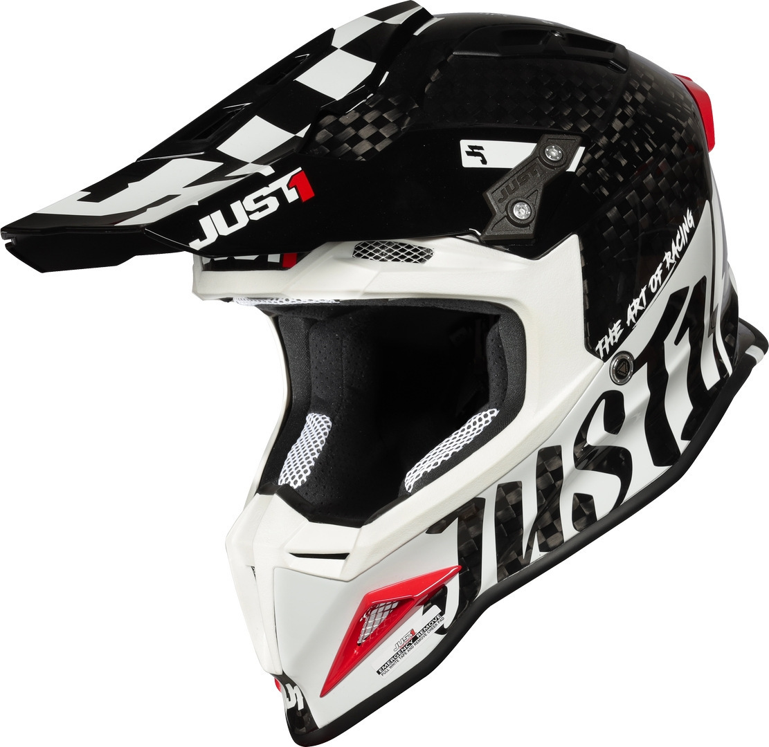 Image of Just1 J12 Pro Racer Casque Motocross Noir Blanc L