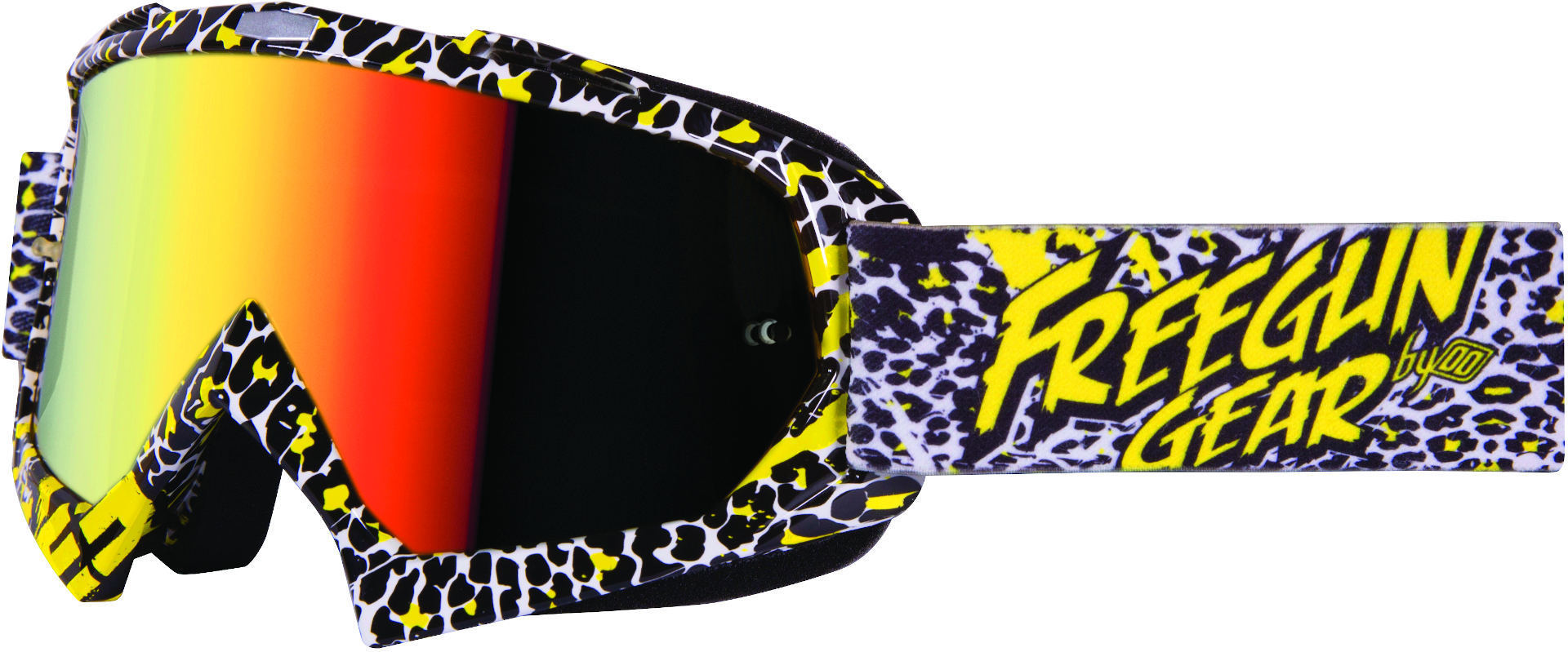 Image of Freegun YH-16 Panthera Lunettes Motocross Blanc Jaune unique taille
