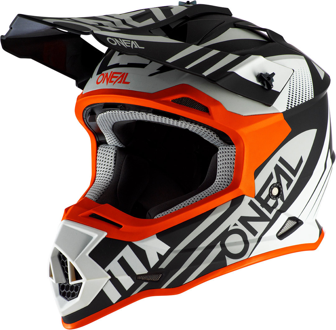 Image of Casque cross O'Neal 2 SERIES - SPYDE 2.0 - BLACK WHITE ORANGE MAT 2022