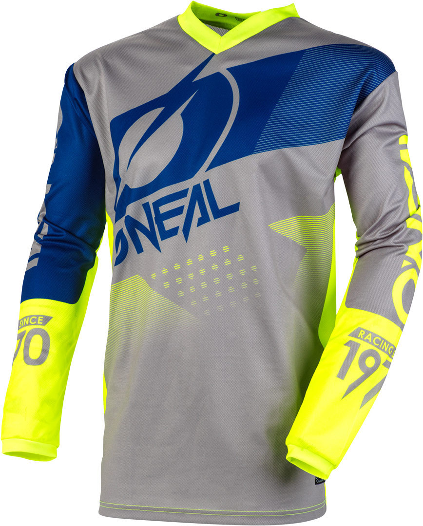 Oneal Element Factor Maillot Motocross Jeunesse Bleu Jaune XL