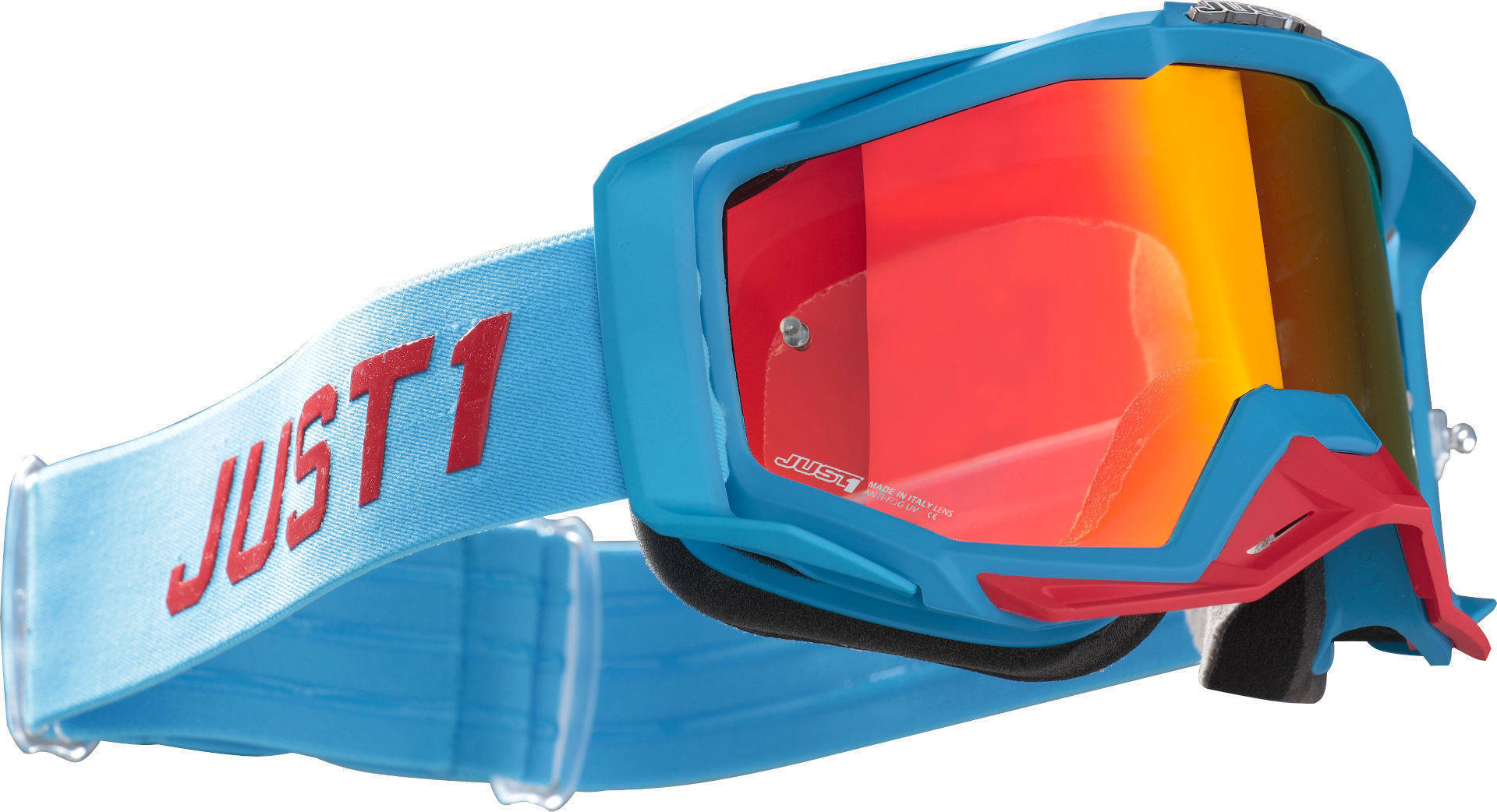Image of Just1 Iris Pulsar Lunettes Motocross Rouge Bleu unique taille