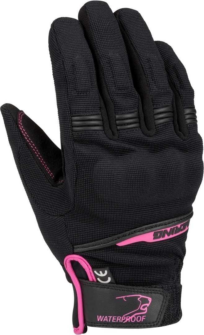 Bering Borneo Gants de moto pour femmes Noir Rose S