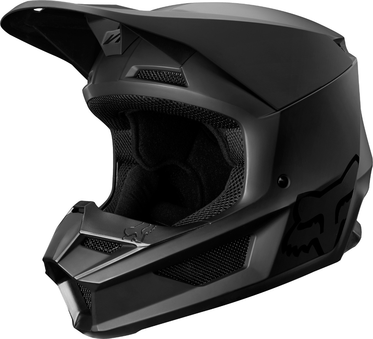 FOX VI Matte Black Casque Motocross pour les jeunes Noir M
