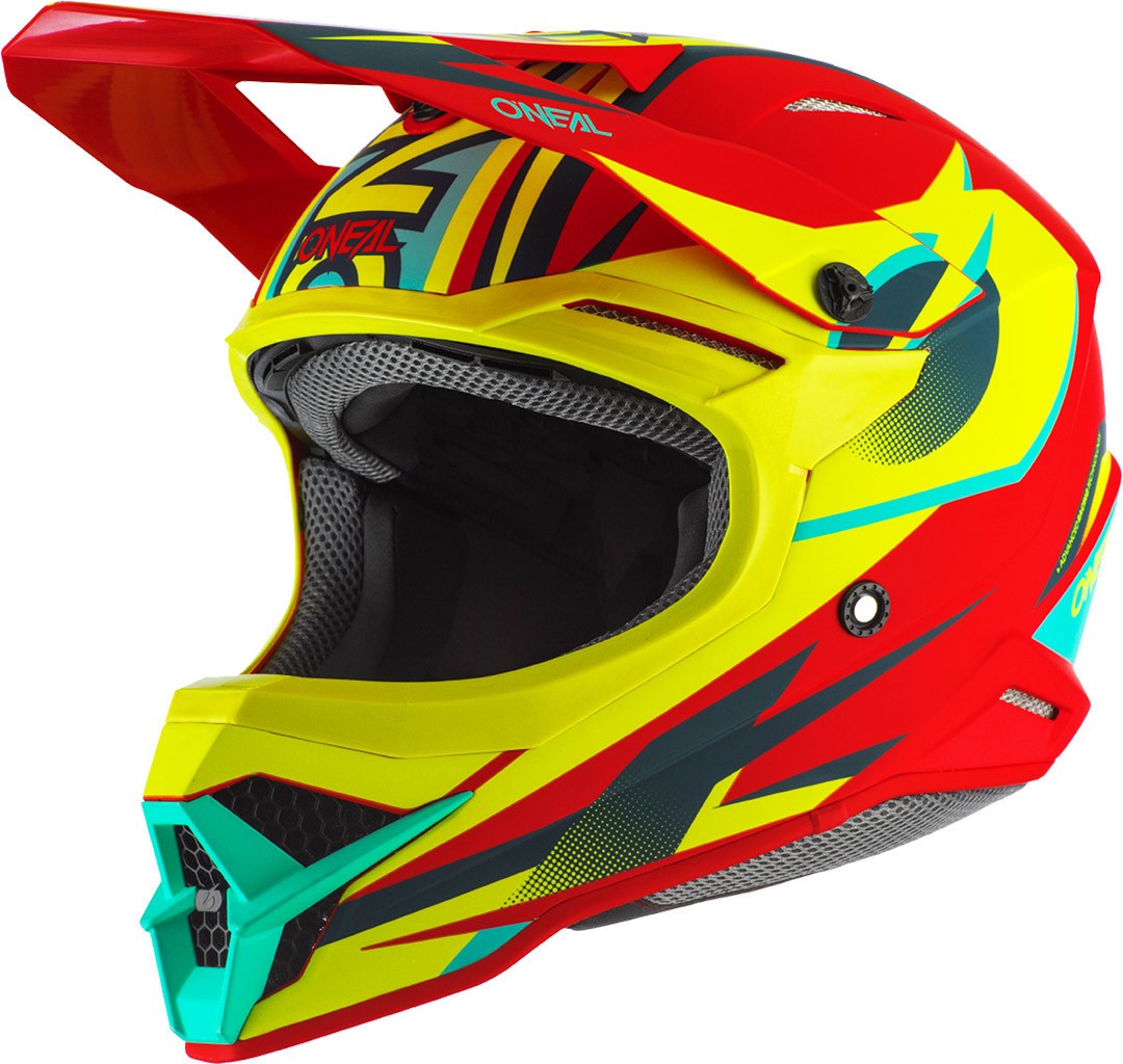 Oneal 3Series Riff 2.0 Casque Motocross Rouge Jaune M