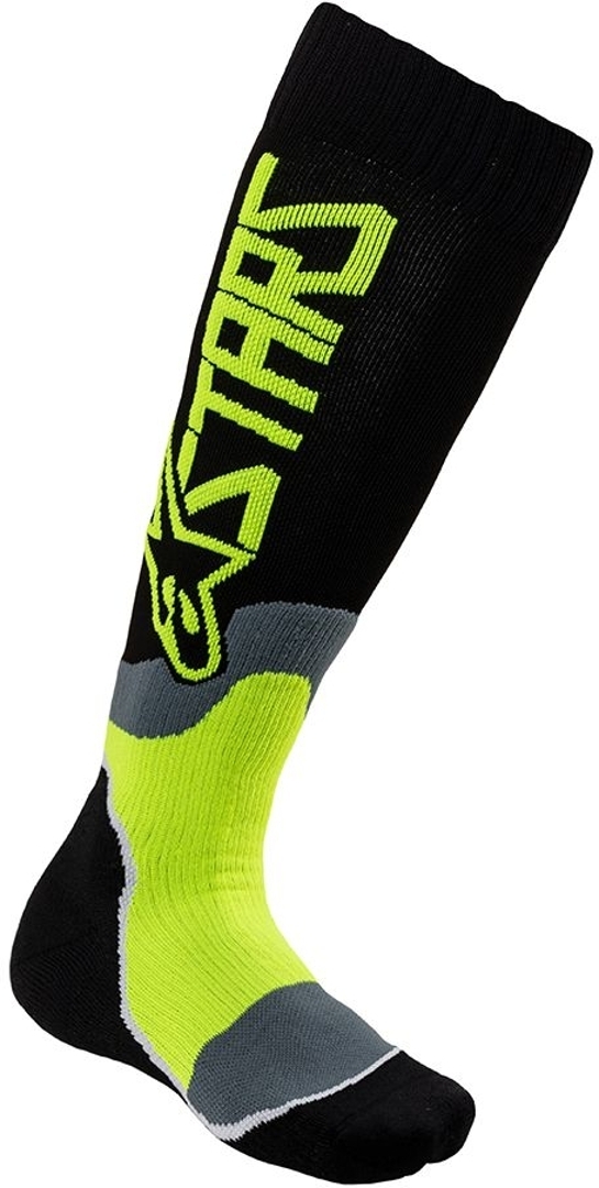Alpinestars MX Plus-2 Chaussettes Motocross jeunes Noir Jaune unique taille