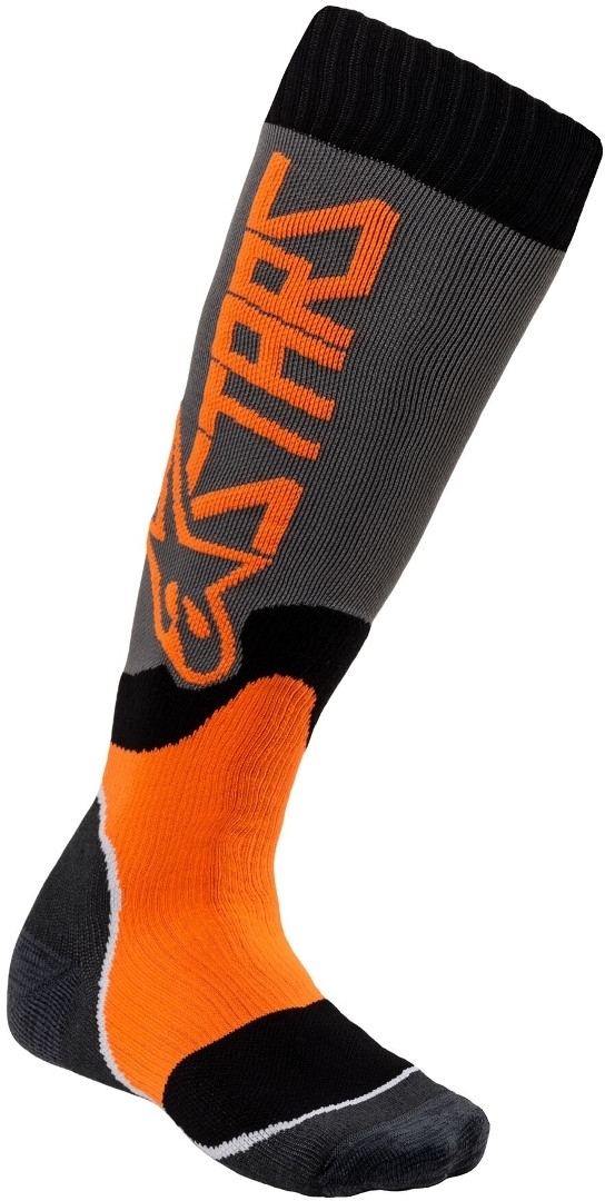 Alpinestars MX Plus-2 Chaussettes Motocross jeunes Gris Orange unique taille