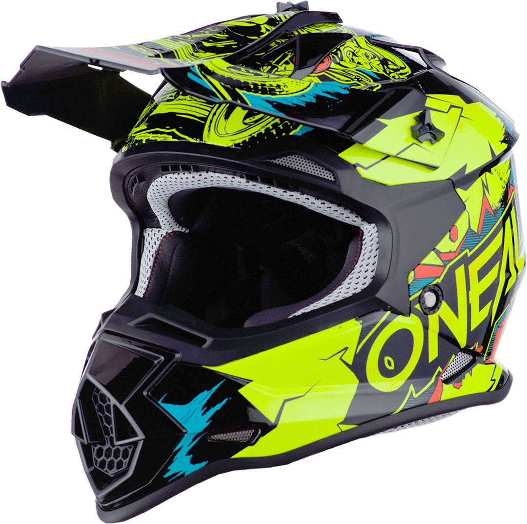 Image of Casque cross O'Neal 2 SERIES - YOUTH VILLAIN - NEON YELLOW GLOSSY