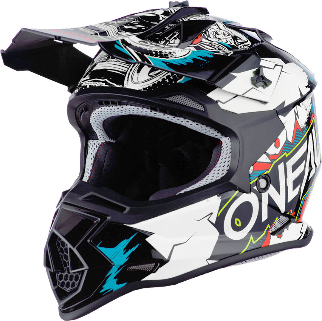 Image of Casque cross O'Neal 2 SERIES - YOUTH VILLAIN - WHITE GLOSSY