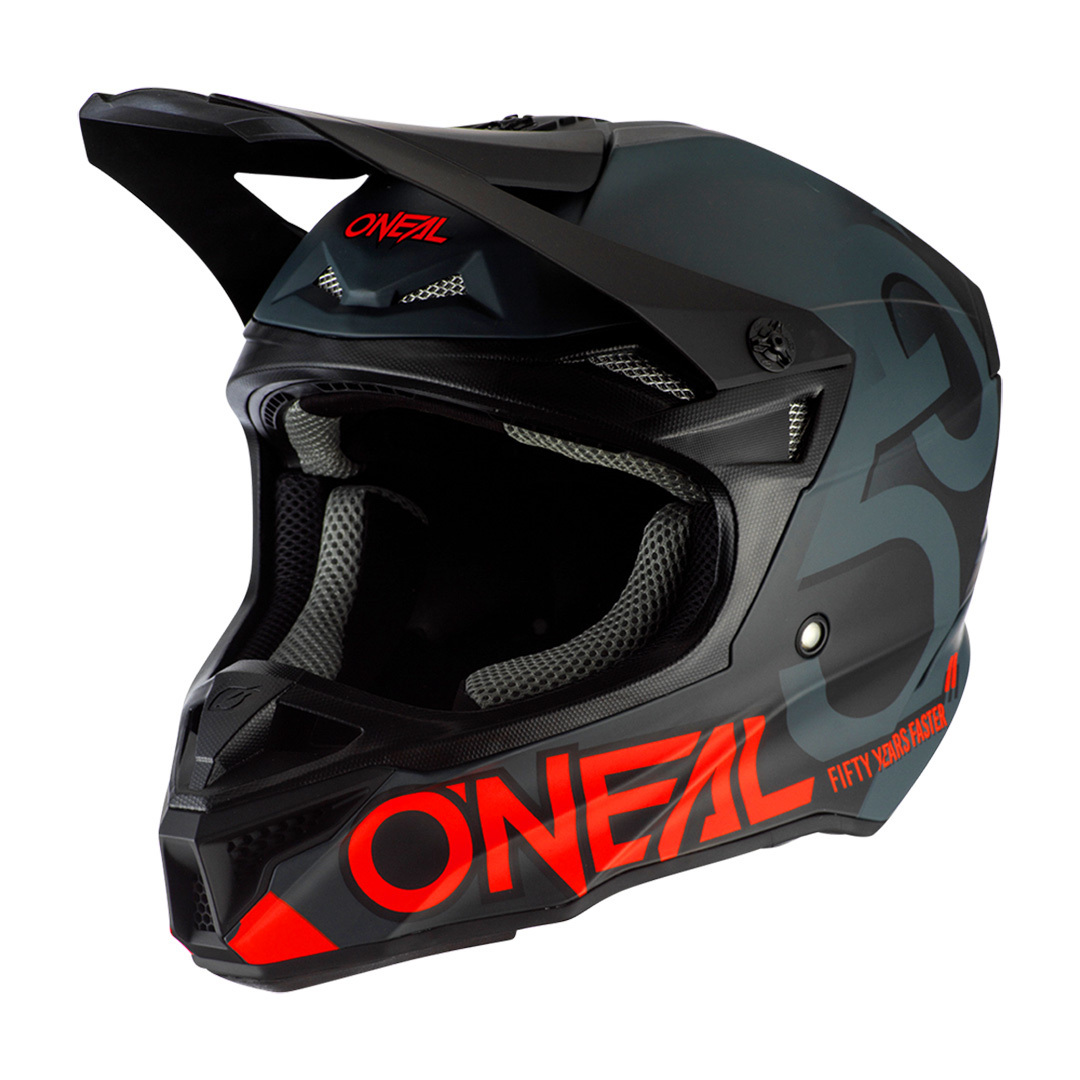 Oneal 5Series Polyacrylite Five Zero Casque Motocross Noir Rouge L