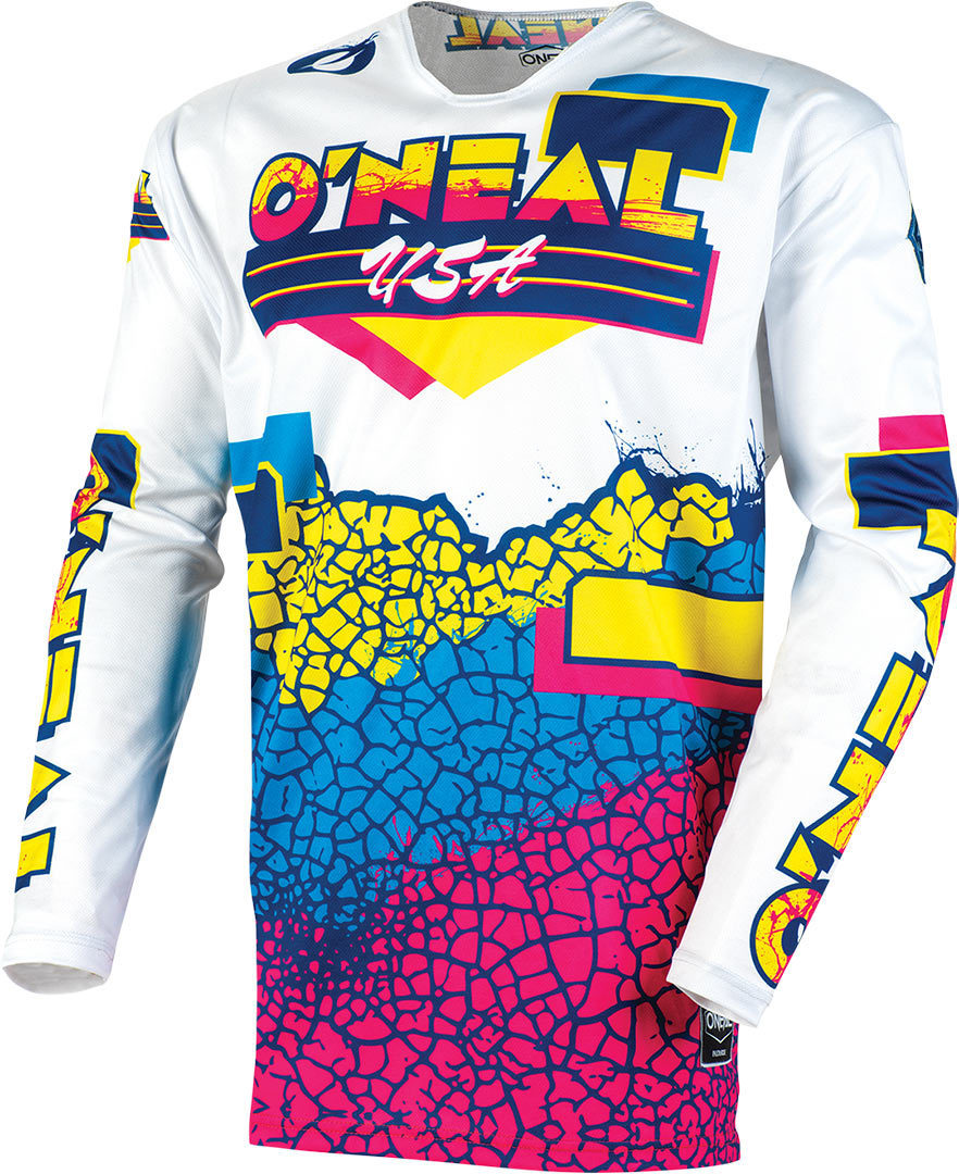 Oneal Mayhem Crackle 91 Maillot Motocross Blanc L