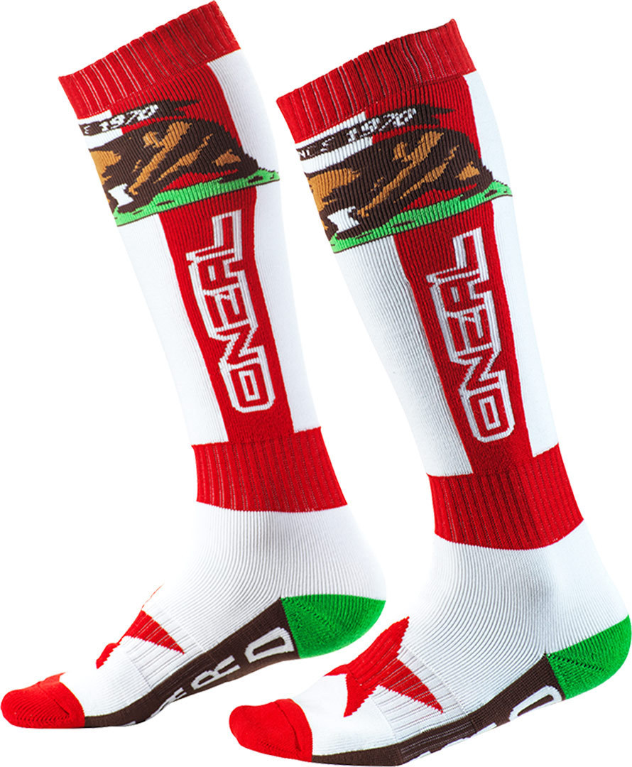 Oneal Pro California Chaussettes Motocross Blanc Rouge unique taille
