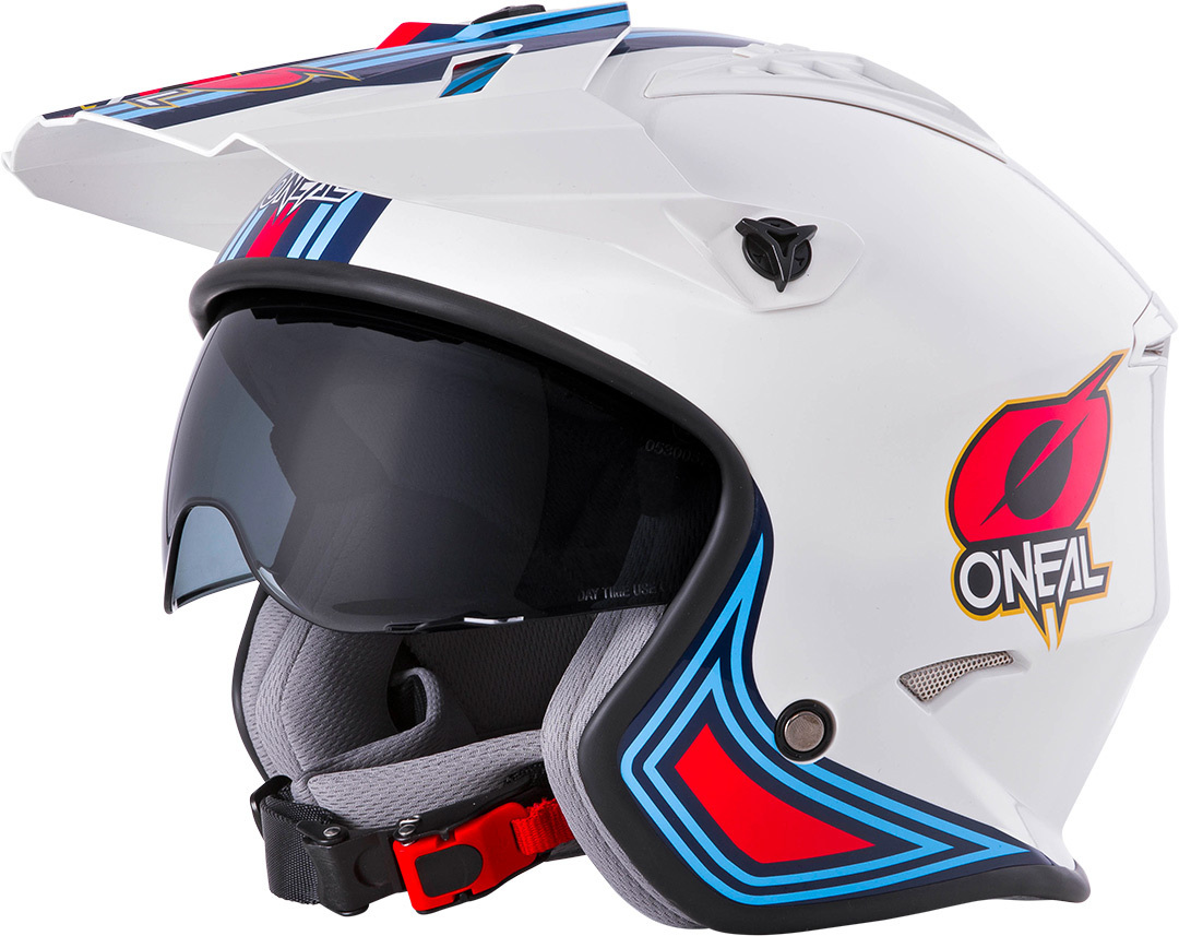 Image of Casque trial O'Neal VOLT - MN1 - WHITE RED BLUE GLOSSY 2022