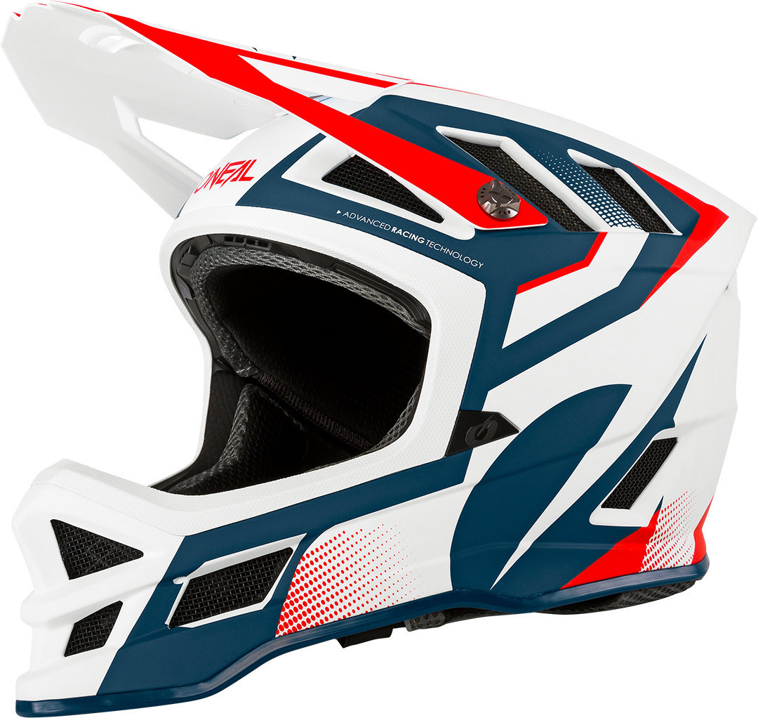 Oneal Blade Hyperlite Oxyd Casque de descente Blanc Rouge Bleu S