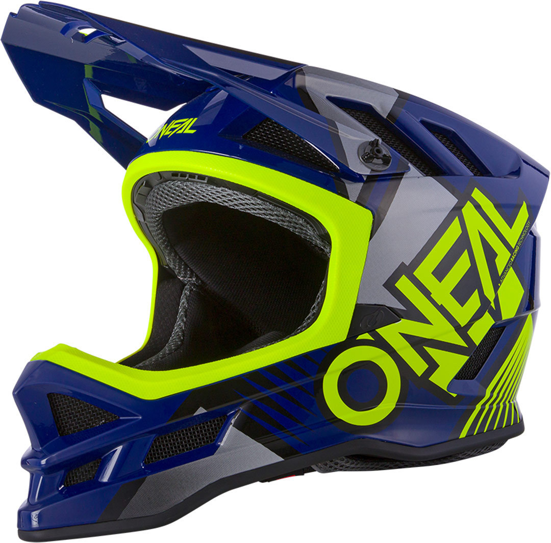 Oneal Blade Polyacrylite Delta Casque de descente Jaune Bleu XS